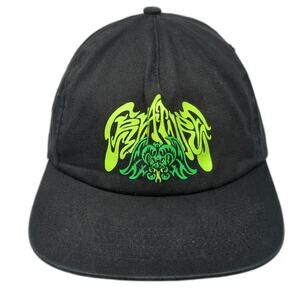 Creature 5 Panel Hat Black One Size Snapback Flat Brim Embroidered Monster Logo